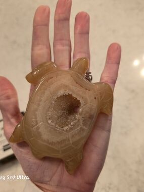 Source Unknown Honey Brown Agate Turtle Sculpture